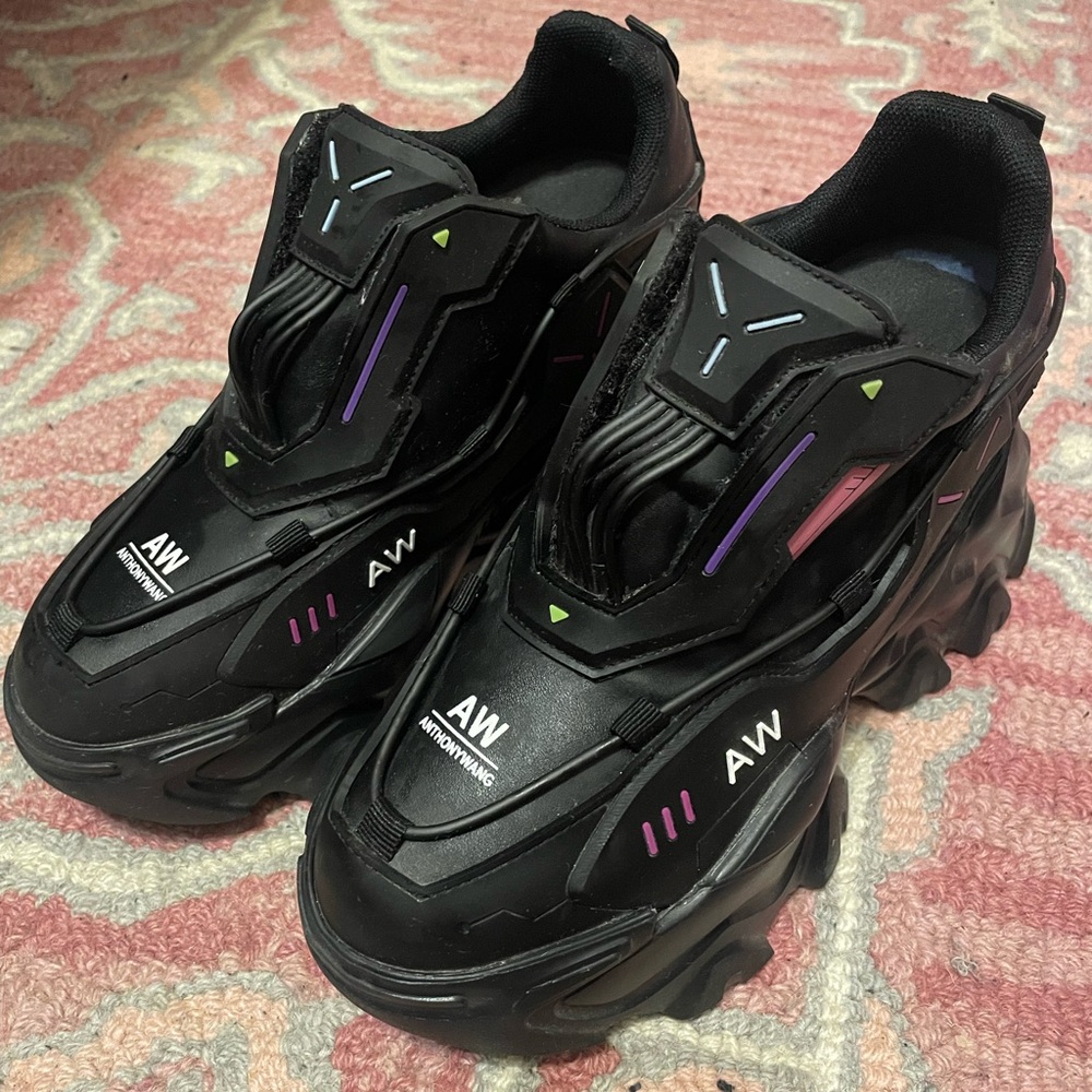 Black AW Sneakers with Color Accents